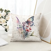 cheap Floral &amp; Plants Style-Rustic Floral Decorative Toss Pillows Cover 1PC Soft Square Couch Cushion Case Pillowcase for Bedroom Livingroom Sofa Chair