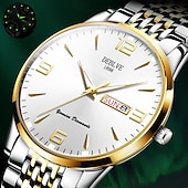 preiswerte Quarz-Uhren-1 Herren Sport Stahlband Uhr Leuchtet Im Dunkeln Kalender Wochenanzeige Licht Luxus All-In-One Legierung Mode Ultra-Dünn Digital Herren Business Uhr