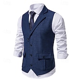 abordables Costumes pour hommes des années 1920-Classique Rétro Vintage Années 1920 Veste Gilet Gatsby le Magnifique Déguisement Homme Carnaval Mascarade Mariage Soirée robe demoiselle d honneur Adulte Gilet Printemps Automne