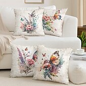cheap Floral &amp; Plants Style-Rustic Floral Decorative Toss Pillows Cover 1PC Soft Square Couch Cushion Case Pillowcase for Bedroom Livingroom Sofa Chair