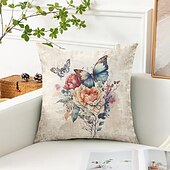cheap Floral &amp; Plants Style-Rustic Floral Decorative Toss Pillows Cover 1PC Soft Square Couch Cushion Case Pillowcase for Bedroom Livingroom Sofa Chair