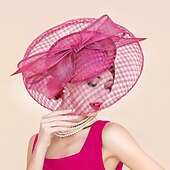 economico Cappelli per feste-cappelli cappello a bombetta / cloche in lino cappello da sole cappello a piattino matrimonio festa del tè elegante matrimonio con fiocco impiombatura copricapo copricapo