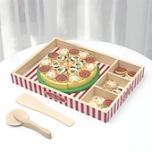 levne Vzdělávací hračky-dřevěná pizza party hrací sada potravin výukové hračky hrací sada potravin pro batolata