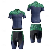 halpa Miesten vaatesarjat-Miesten Pyöräily jersey ja shortsit Lyhythihainen Maastopyöräily Maantiepyöräily Laivaston sininen Pyörä Spandex Urheilu Geometrinen Kirjain ja numero Vaatetus