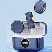 cheap Microphones-New Q81 wireless lapel clip microphone one to two with charging case Douyin live broadcast intelligent noise reduction wireless mini