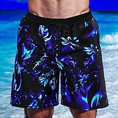 abordables Plantas y Flores Tropicales-Hombre Floral Flores tropicales Boxers de Natación Pantalones de Natación Pantalones de Surf Media cintura Hawaiano Casual Vacaciones Festivos Ropa de playa Bolsillos laterales Forro de malla Cintura