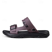 cheap Vacation Sandals-Men's Black Sport Sandals with Adjustable Buckle Straps, Comfortable Design for Outdoor, Casual and Summer Activities