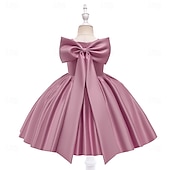 cheap Party Dresses-Kids Girls&#039; Party Dress Solid Color Sleeveless Special Occasion Princess Polyester Party Dress Summer Spring 3-10 Years Multicolor White Champagne