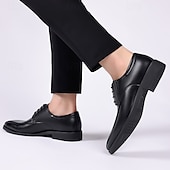 economico Formale-scarpe eleganti da uomo in similpelle marrone con design allacciato, eleganti calzature formali per ufficio, matrimoni ed eventi speciali