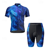 halpa Miesten vaatesarjat-Miesten Pyöräily jersey ja shortsit Lyhythihainen Maastopyöräily Maantiepyöräily Musta Keltainen Punastuvan vaaleanpunainen Kaltevuus Pyörä Spandex Urheilu Kaltevuus Vaatetus