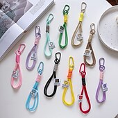 cheap Other Phone Case-1pc Short Colorful Braided Mobile Phone Rope Decorative Fashion Camera Anti-Loss Rope Mobile Phone Rope Bag Accessories Keychain Suitable for Daily Decoration Travel and Vacation
