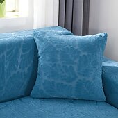 billige Trender innen puter-Chenille-blad quiltet putetrekk med bølget kant supermyke firkantede dekorative putetrekk sofa sofa stue