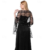 cheap Wedding Guest Wraps-Ladiery Sequin Floral Shawls and Wraps for Evening Dresses,Women sparkly Sheer Mesh Wedding Shawls for Evening Party