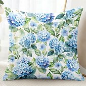 baratos estilo floral e plantas-Capa Decorativa de Almofadas Florais 1PC Capa de Almofada Quadrada Macia para Sofá do Quarto Sala de Estar