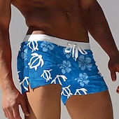 Χαμηλού Κόστους Ocean Print-Ανδρικά Χελώνες Θαλάσσια πλάσματα Μαγιό Σορτς παραλίας Σορτσάκια Κολύμβησης Μεσαία Μέση 3D Στάμπα Χαβανέζα Σέρφινγκ Αργίες Παραλία Κορδόνι με Mesh επένδυση Ελαστική μέση Σχεδιαστής Ρούχα