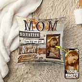 baratos Presentes Personalizados-Capa de Almofada com Foto Personalizada para o Dia das Mães Capa de Travesseiro Retrato de Mãe Presente Ideal Presentes de Amor Personalizados