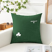 ieftine Husa de perna de vacanta-Perne Decorative de Ziua Sfântului Patrick Copertă 1PC Pernă Moale Pătrată pentru Canapea Acasă Pernă pentru Dormitor Salon Scaun Sláinte Irish
