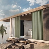 Недорогие Водонепроницаемые шторы-Водонепроницаемые уличные шторы для обеспечения приватности раздвижные черные шторы для веранды деревенские шторы для перголы с люверсами для беседки балкона крыльца вечеринки отеля 1 панель