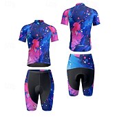 halpa Miesten vaatesarjat-Miesten Pyöräily jersey ja shortsit Graffiti Lyhythihainen Pyörä Liikunta-asut 3 takataskulla Maastopyöräily Maantiepyöräily Etuvetoketju Hikeä siirtävä Mukava Hengittävä Urheilu Musta Keltainen
