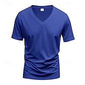 preiswerte Basic-T-Shirts-Herren T Shirt T-Shirt V-Ausschnitt T-Shirt Kurzarm V Ausschnitt Ganzjahres Einfach Mode Designer Basic Urlaub Straße Ausgehen Wein Schwarz Weiß Top T-Shirt für Herren