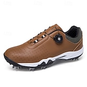 economico Scarpe da Golf da Uomo-scarpe da golf bianche da uomo con sistema di allacciatura Boa, suola chiodata, tomaia traspirante per comfort e stabilità sul campo da golf