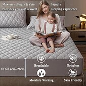 cheap Sheets &amp; Pillowcase-Queen Full King Protective Bed Cover Waterproof Mattress Protector Quilted Fitted Mattress Pad Bed Protector Elastic Thick Anti-slip Fitted Sheet with Deep Pocket Noiseless Hypoallergy