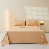 cheap Sheets &amp; Pillowcase-Single Sheet Flat Sheet Bedding Cotton Solid Colored Soft Premium Quality Comforter Cover Bed Collection