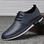 economico Casuale-scarpe da ginnastica casual stringate in similpelle bianca da uomo, comode scarpe antiscivolo con suola in gomma, ideali per l&#039;uso quotidiano e per il tempo libero