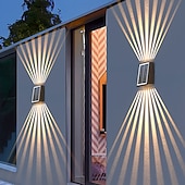 economico Applique per esterni-1/2 pz. luce solare da parete su e giù, lampada da parete esterna solare impermeabile IP65, luce solare per recinzione, cortile, giardino, garage, piscina, illuminazione per terrazza, decorazione