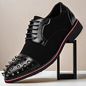 economico Formale-scarpe derby da uomo - misto pelle sintetica e pelle scamosciata con dettagli rivettati, eleganti calzature casual da uomo, perfette per ufficio, feste e uso quotidiano