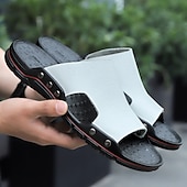 preiswerte Lässige Sandalen-lässige braune Slide-Sandalen für Herren mit Krokoprägung und strapazierfähiger Gummisohle – bequeme Outdoor-Schuhe für Sommer, Strand und Alltag