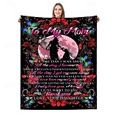 cheap Blankets &amp; Throws-Mother&#039;s Day Blanket, A Letter to Mom, Mother&#039;s Day Gift  Soft and Cozy Throw, Perfect Gift for Mom, Floral or Heart Design, Warm and Comfortable