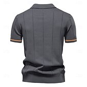 halpa Miesten Elite Polo-Miesten Polo Neulo poolo Muodollinen Työ Sänkyjen avaus Neljänneksen postinumero Lyhythihainen Yhtenäinen väri Sulkea jnk vetoketju Kevät Tumman harmaa Musta Valkoinen Laivaston sininen Khaki Harmaa