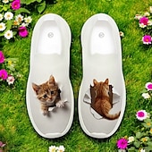 abordables Baskets femme-Baskets Flyknit à enfiler avec motif imprimé chat, tige respirante et semelle confortable pour un port décontracté et amusant