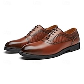 voordelige Formeel-Voor heren Oxfords PU Leder Ademend Comfortabel Anti-slip Gesp Zwart Bruin Herfst Winter
