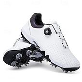 economico Scarpe da Golf da Uomo-scarpe da golf bianche da uomo con sistema di allacciatura Boa, suola chiodata, tomaia traspirante per comfort e stabilità sul campo da golf