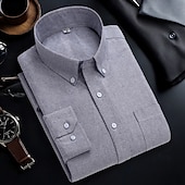 economico camicie oxford da uomo-Per uomo Camicie Camicia abbottonata Camicia Oxford Camicia non stirabile Camicia a righe A quadri / A righe / Chevron Matrimonio Ufficio e carriera Blu chiaro Bianco Blu marino Blu reale Manica lunga