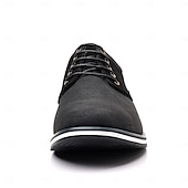 economico Semi-formale-scarpe casual oxford da uomo, sneakers eleganti con lacci blu e nere con dettagli in pelle scamosciata, calzature eleganti per lavoro, matrimoni e uso quotidiano