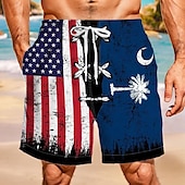 economico Stampa di Bandiera-Per uomo Bandiera Americana Costumi da bagno Pantaloncini da mare Pantaloncini da Surf Misura del girovita medio Hawaiano Casual Vacanza Ferie Abbigliamento mare Tasche Laterali fodera in rete
