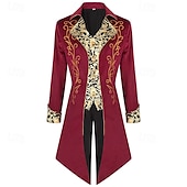 tanie Odzież wierzchnia-Retro / vintage Średniowieczne Renesansowa Płaszcz Frak Ren Faire Książę Wampir Szlachcic Żakard Męskie Królewski Steampunk Halloween Karnawał Bal maskowy Karnawał Spektakl LARP Dla dorosłych Płaszcz