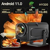 Недорогие Проекторы-Интеллектуальный проектор 1080p Vision 1080p HD 400 яркость ANSI для Android 11.0 два диапазона Wi-Fi поворот на 180 градусов для домашнего кинотеатра и использования на открытом воздухе