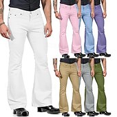 economico Fondi-Retrò Vintage Anni &#039;70 Pantaloni Pantaloni a zampa d&#039;elefante Hippie Disco Tinta unica Per uomo Halloween Carnevale Feste Abbigliamento Quotidiano Parata dell&#039;Orgoglio Adulti Tutte le stagioni