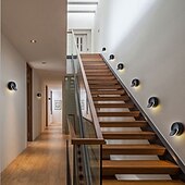 cheap Indoor Wall Lights-LED Wall Lamp 360 Degree Rotatable Round Crescent Wall Light Night Light Creative Modern Bedside Lamp for Living Room Bedroom Hallway Aisle Corridor 110-240V 5W