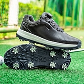 Χαμηλού Κόστους Ανδρικά Παπούτσια Γκολφ-ανδρικά λευκά παπούτσια γκολφ με αιχμηρή σόλα, αναπνεύσιμο ψεύτικο δέρμα και σύστημα κλεισίματος boa για ρυθμιζόμενη εφαρμογή, ιδανικά για γκολφ και αθλητικές δραστηριότητες