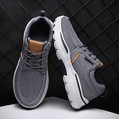 cheap Men&#039;s Sneakers-Men&#039;s Beige Sports Sneakers with Cushioned Sole and Breathable Fabric – Classic Casual Walking Shoes for Outdoor and Daily Wear