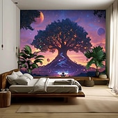 Недорогие Дерево жизни гобелен-Гобелен с мандалой Древо Жизни настенное искусство большой гобелен фреска декор фотографический фон плед занавеска для дома спальни и гостиной