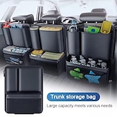 cheap Car Organizers-Car Trunk Organizer Hanging Backseat Storage Bag Hook and Loop Fastener Leatherette Storage Pocket for SUV/MPV/Truck