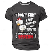 billige Morsomme T-skjorter for menn-Herre Morsom T skjorte Kortermet T skjorte 3D-utskrift Crew-hals Skjorte Mote Daglig Gate Daglig Svart Blå Kakifarget Sommer Vår Klær S M L XL XXL XXXL