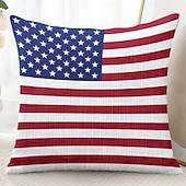 abordables 250º Aniversario-Funda de Almohada Decorativa Vintage de la Bandera Americana 1PC Funda de Cojín Suave Cuadrada para Sofá Cama Sala de Estar Silla 4 de Julio Día de la Independencia