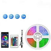 baratos Controlo Remoto-Luzes de tira de LED de 30 m para quarto – luzes de tira permanentes RGB com controle remoto e aplicativo para decoração de festas em ambientes e em casa